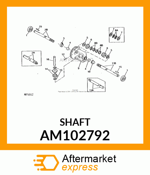 Axle - AXLE, 12.875 LONG AM102792