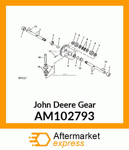 GEAR ASSEMBLY, DIFFERENTIAL AM102793