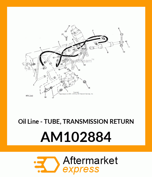 Oil Line - TUBE, TRANSMISSION RETURN AM102884