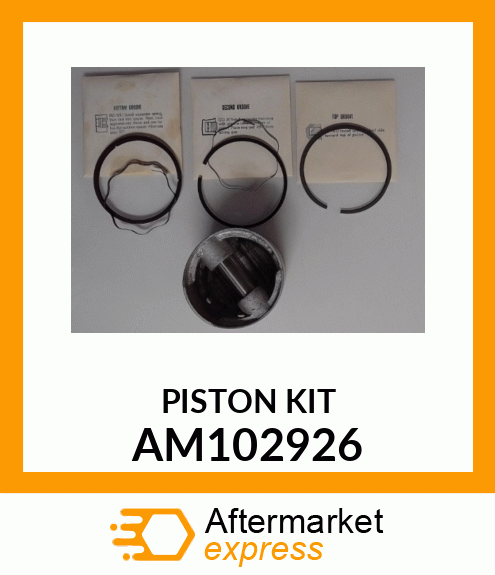 Piston - PISTON ASSY, .030 O.S. W/RINGS AM102926