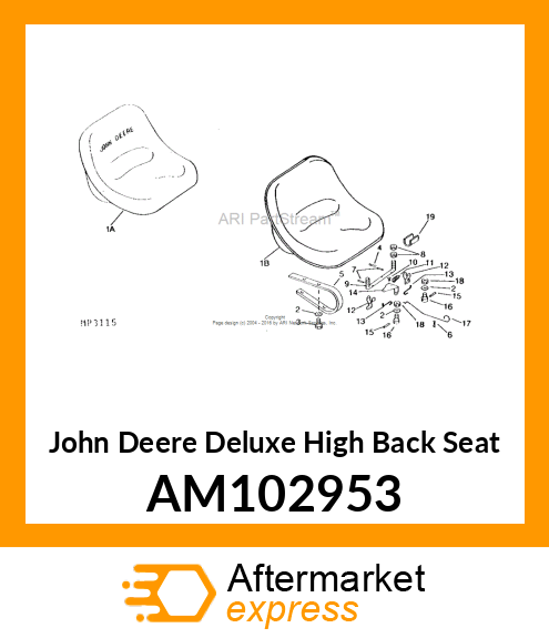 SEAT, SEAT ASSEMBLY AM102953