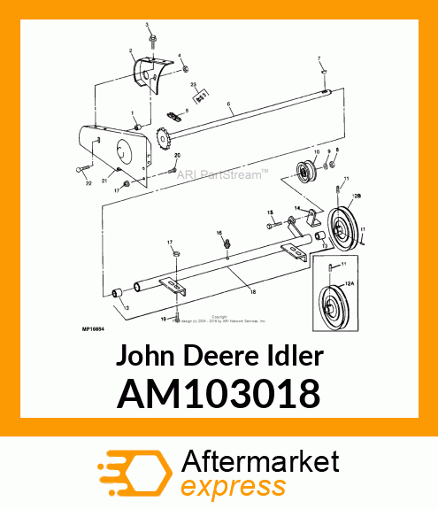 IDLER, WELDED FLAT W/BEARING AM103018