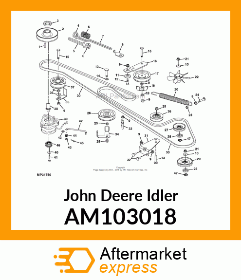 IDLER, WELDED FLAT W/BEARING AM103018