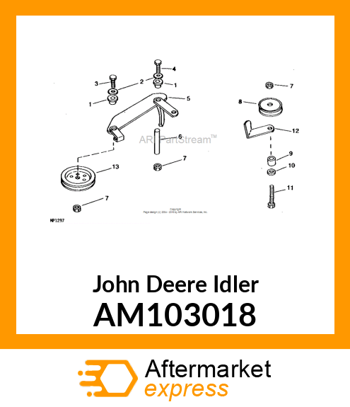 IDLER, WELDED FLAT W/BEARING AM103018