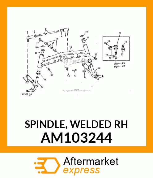 SPINDLE, WELDED RH AM103244