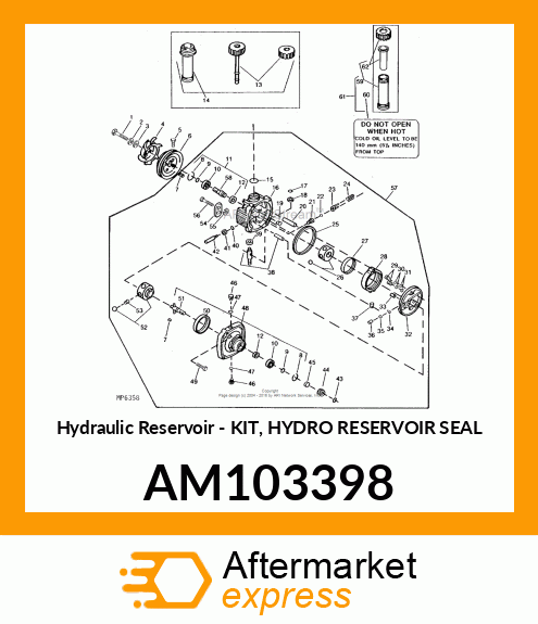 Hydraulic Reservoir - KIT, HYDRO RESERVOIR SEAL AM103398