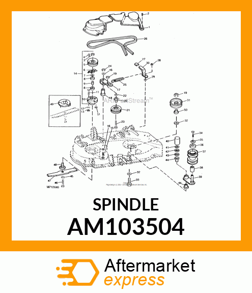 SPINDLE, SPINDLE ASSEMBLY AM103504