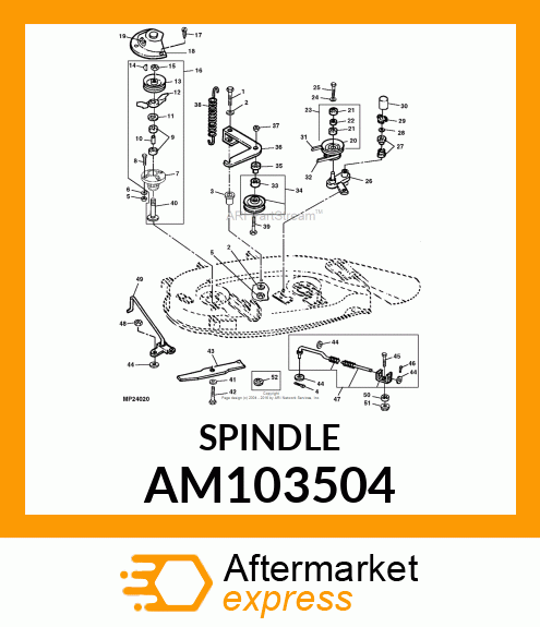SPINDLE, SPINDLE ASSEMBLY AM103504