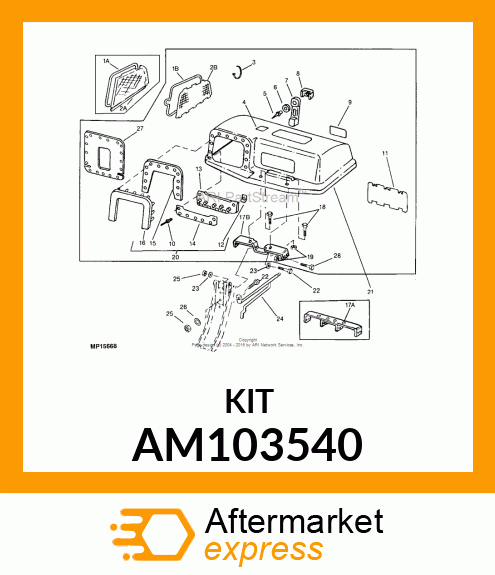 SEAL KIT, KIT, GRASS CATCHER SEAL R AM103540