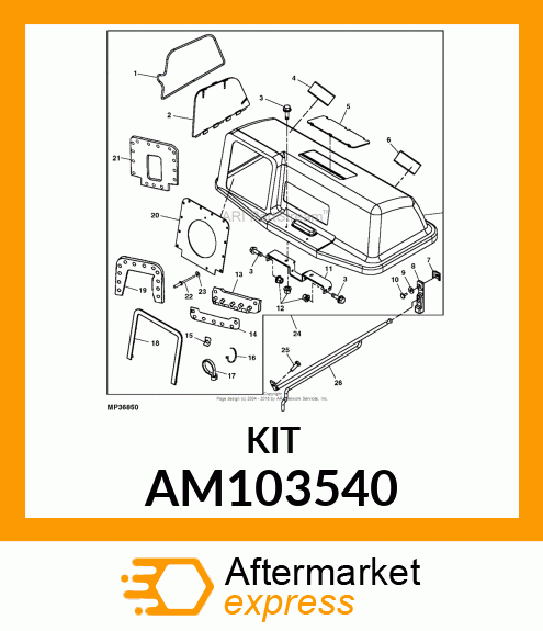 SEAL KIT, KIT, GRASS CATCHER SEAL R AM103540