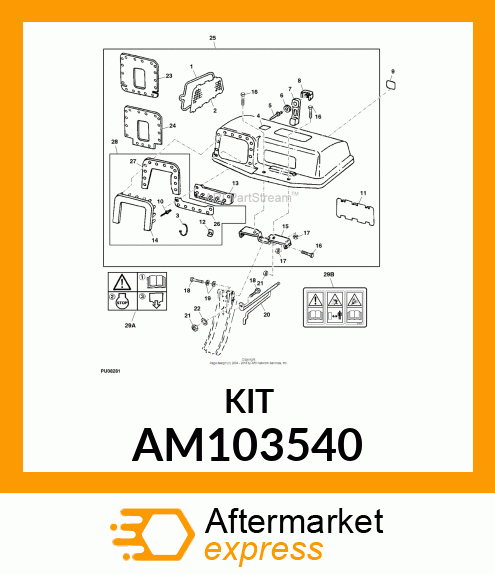 SEAL KIT, KIT, GRASS CATCHER SEAL R AM103540