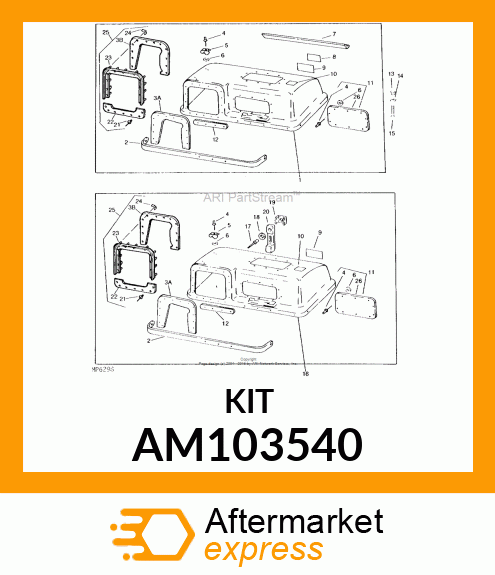 SEAL KIT, KIT, GRASS CATCHER SEAL R AM103540