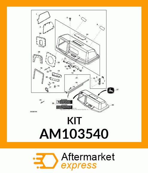 SEAL KIT, KIT, GRASS CATCHER SEAL R AM103540