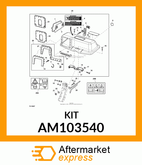 SEAL KIT, KIT, GRASS CATCHER SEAL R AM103540