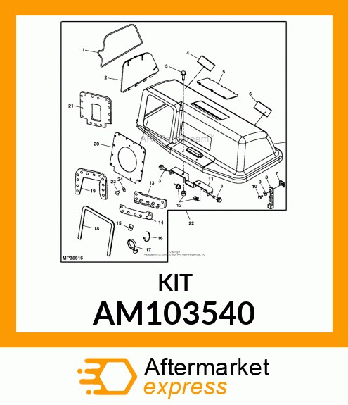 SEAL KIT, KIT, GRASS CATCHER SEAL R AM103540