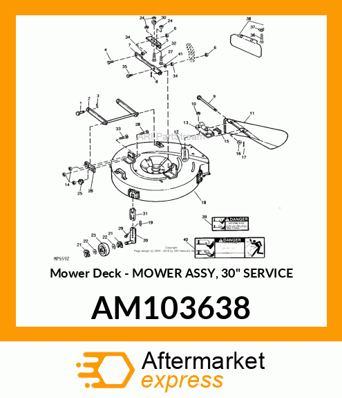 Mower Deck - MOWER ASSY, 30" SERVICE AM103638