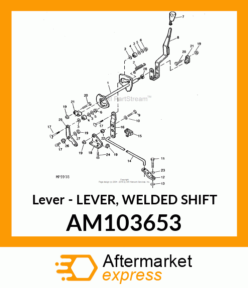 Lever - LEVER, WELDED SHIFT AM103653