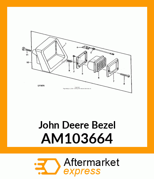 BEZEL AND INSERT ASSEMBLY, RH AM103664