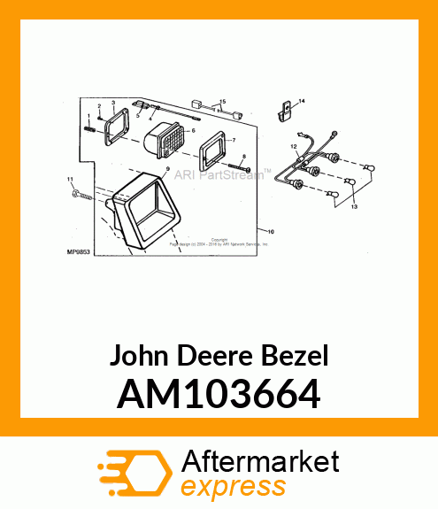 BEZEL AND INSERT ASSEMBLY, RH AM103664