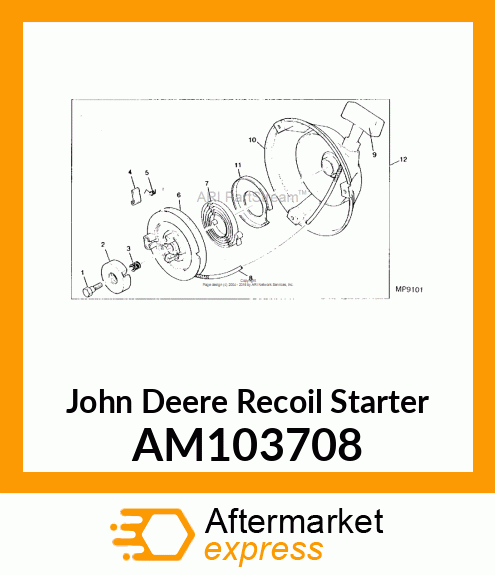 RECOIL STARTER ASSEMBLY AM103708