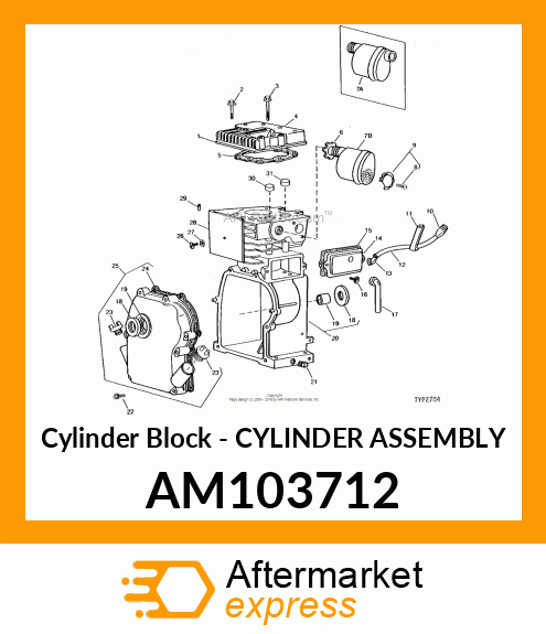 Cylinder Block - CYLINDER ASSEMBLY AM103712