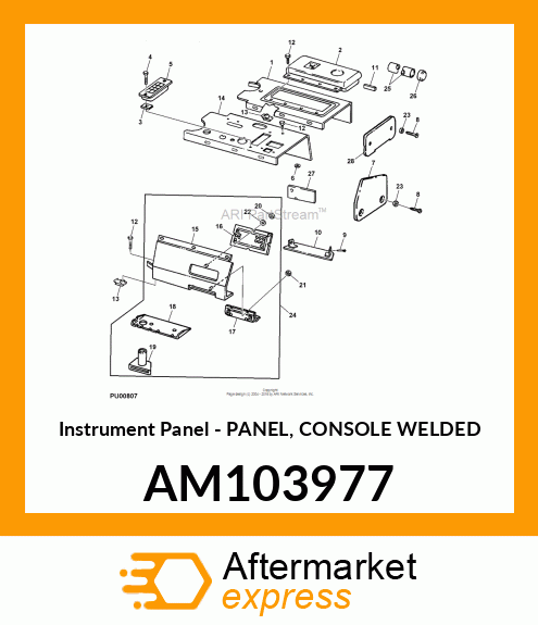 Instrument Panel - PANEL, CONSOLE WELDED AM103977