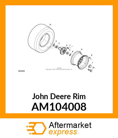 WHEEL, WELDED W/DISC 12 X 8.5 AM104008