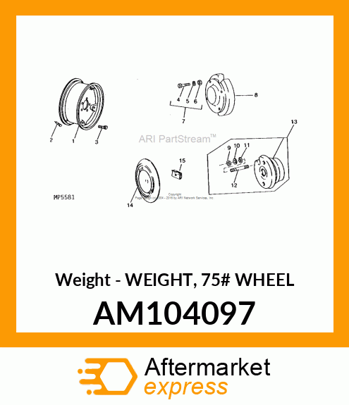 Weight - WEIGHT, 75# WHEEL AM104097