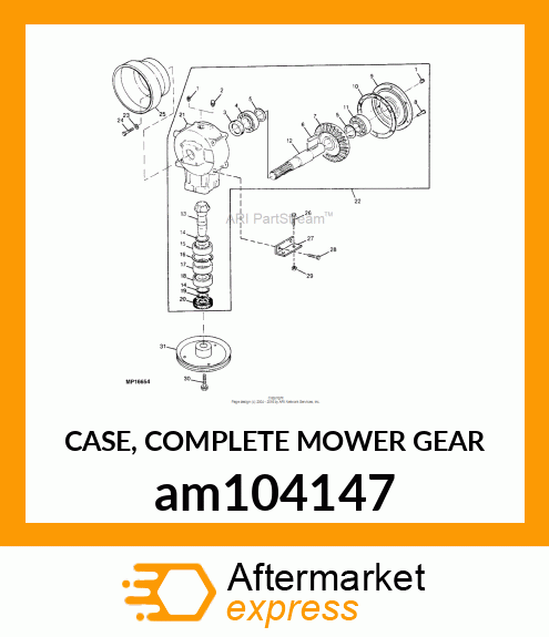 CASE, COMPLETE MOWER GEAR am104147