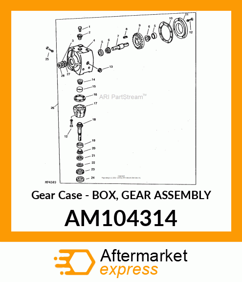 Gear Case - BOX, GEAR ASSEMBLY AM104314