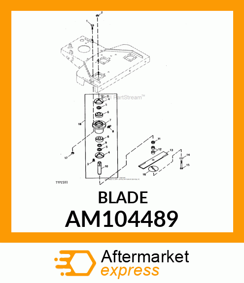 BLADE, MOWER 16 1/2" AM104489