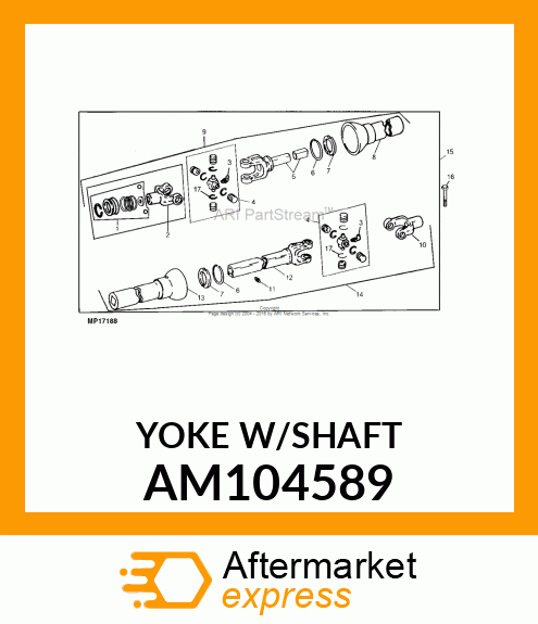 YOKE W/SHAFT AM104589