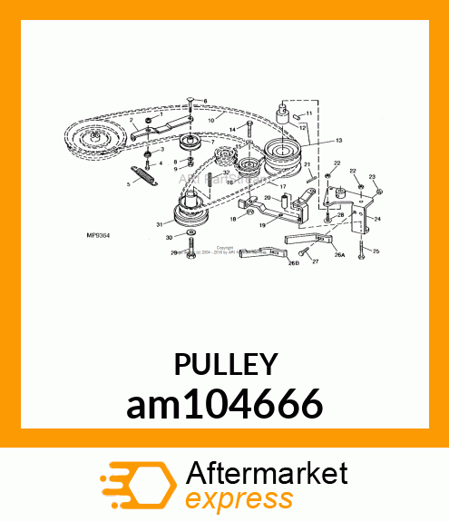 PULLEY, PULLEY, FLAT IDLER am104666