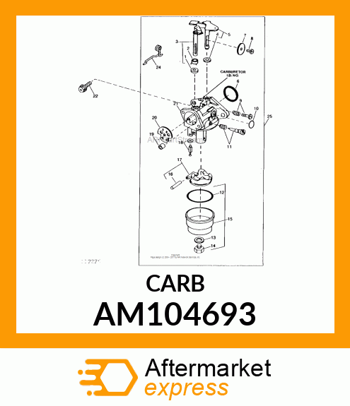 Carburetor - CARBURETOR AM104693