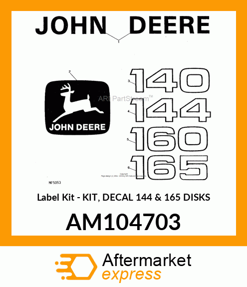Kit Decal 144 & 165 Disks AM104703