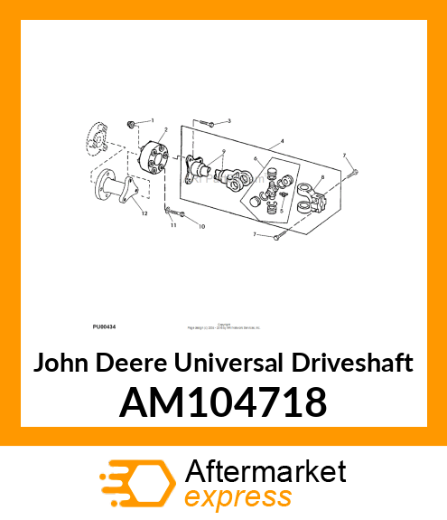 DRIVESHAFT, UNIVERSAL W/SPIDER AM104718