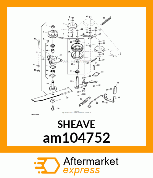 PULLEY, JACKSHEAVE ASSY W/BEARINGS am104752