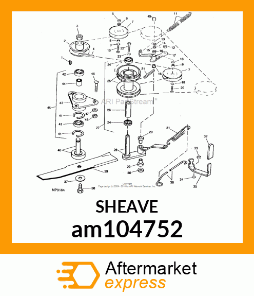 PULLEY, JACKSHEAVE ASSY W/BEARINGS am104752