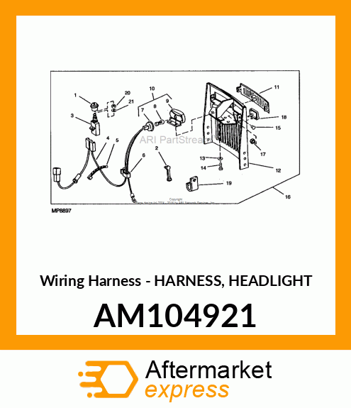 Wiring Harness - HARNESS, HEADLIGHT AM104921