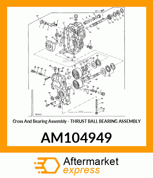 Cross And Bearing Assembly - THRUST BALL BEARING ASSEMBLY AM104949