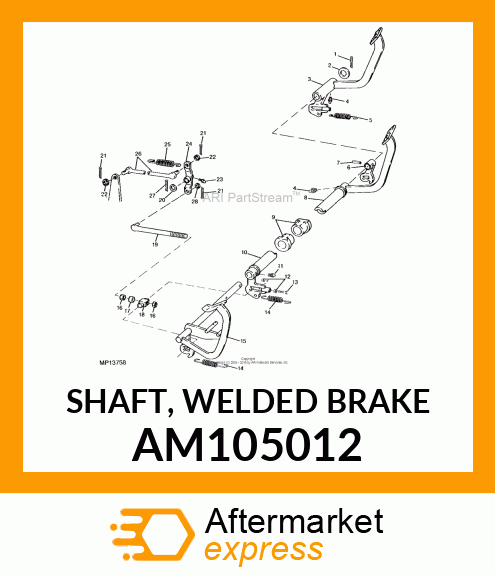SHAFT, WELDED BRAKE AM105012
