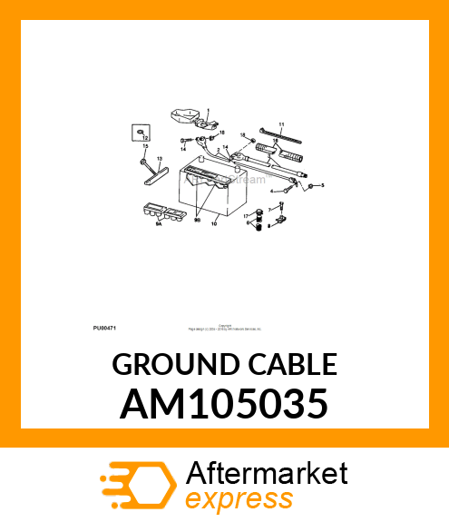 CABLE, NEG. LEAD BATTERY AM105035