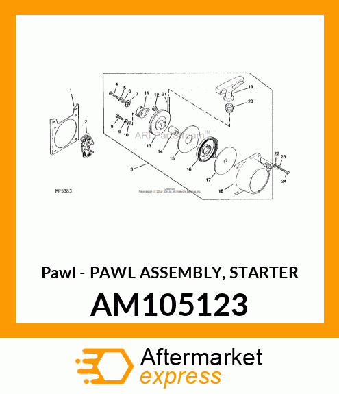 Pawl - PAWL ASSEMBLY, STARTER AM105123