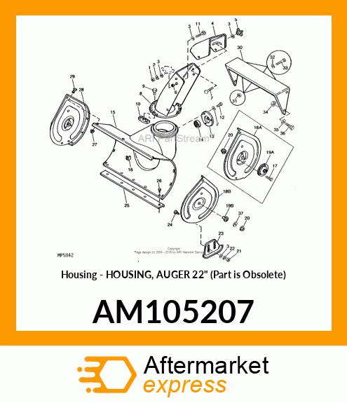 Housing - HOUSING, AUGER 22" (Part is Obsolete) AM105207