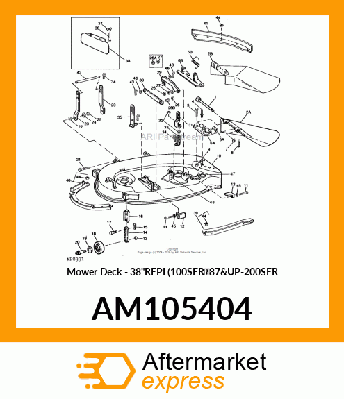 Mower Deck - 38"REPL(100SER'87&UP-200SER AM105404