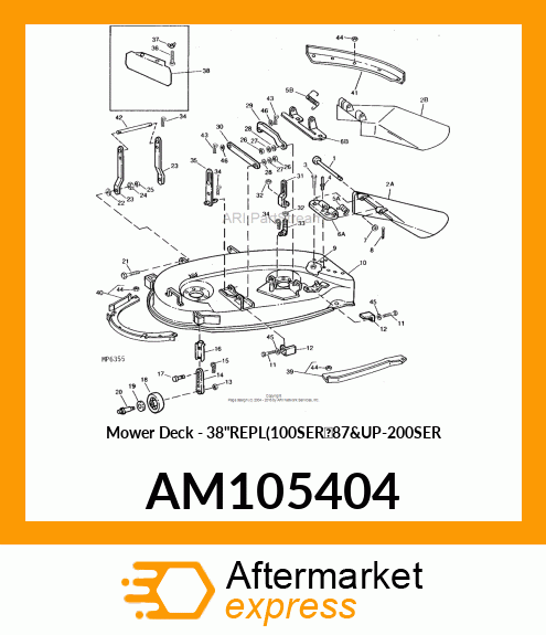 Mower Deck - 38"REPL(100SER'87&UP-200SER AM105404