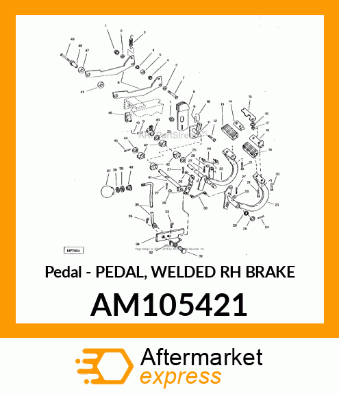 Pedal - PEDAL, WELDED RH BRAKE AM105421