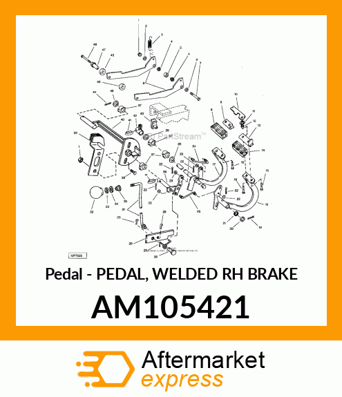 Pedal - PEDAL, WELDED RH BRAKE AM105421