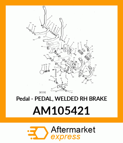 Pedal - PEDAL, WELDED RH BRAKE AM105421