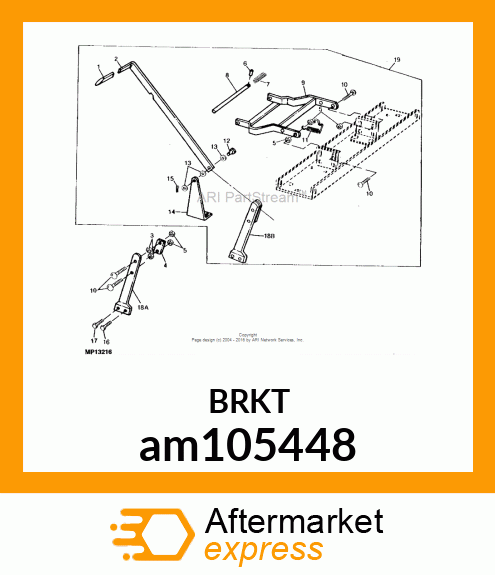 BRACKET, WELDED LIFT LOCK am105448